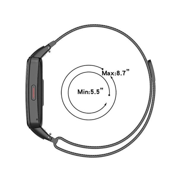 Magneettinen silmukkahihna Huawei Band 6/6 Pro Huawei Band6 älykellolle Correa metalli ruostumattomasta teräksestä valmistettu rannerengas Honor Band 6 hihna black For Huawei Band6pro