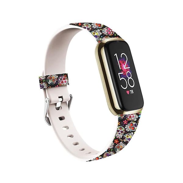 For Fitbit Luxe Special Edition-trykk silikonklokkerem Skull