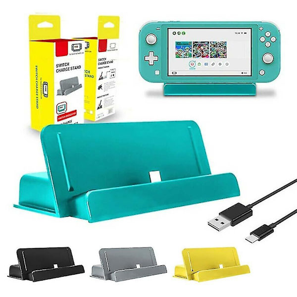 Hurtigoplader ladestationsstativ med type-c base til Nintendo Switch Lite Blue
