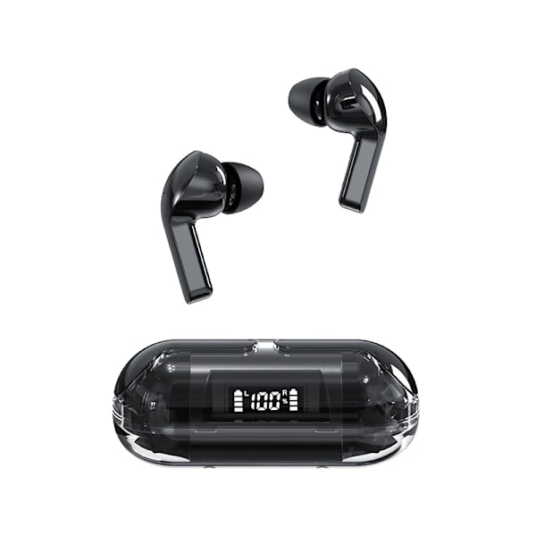 Sann trådlösa Bluetooth-hörlurar F80 med digital display och transparent fodral