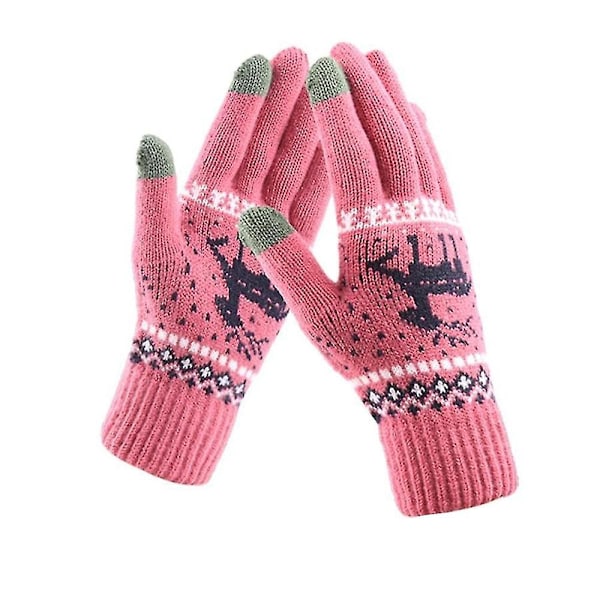Varma Fawn Handskar Dam Touch Screen Handskar Vinter Utomhus Vantar Julklappar Black