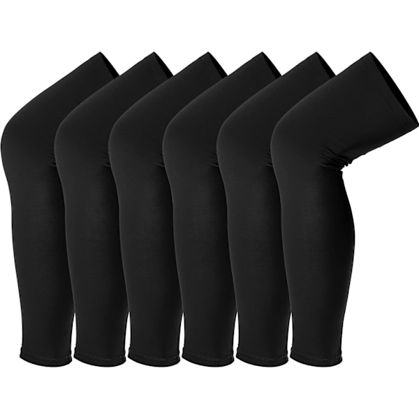 Kompresjonsleggsleeves, lange kneesleeves med UV-beskyttelse for menn og kvinner 6PCS