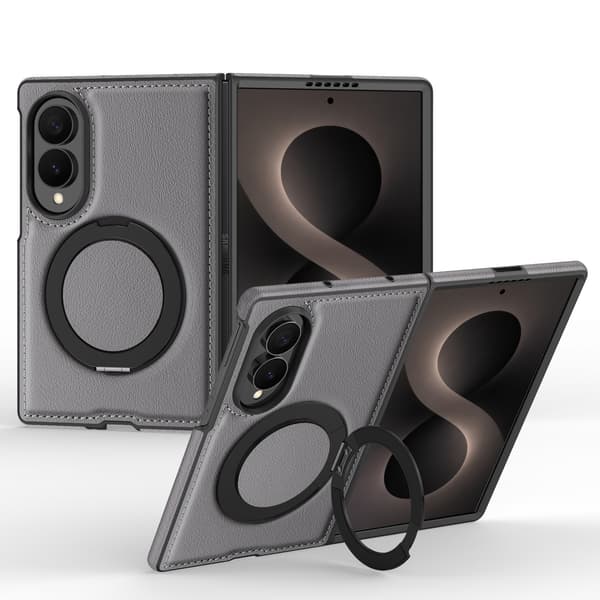 Magnetisk etui til Samsung Galaxy Z Fold8, PU-læder med stativ Grey