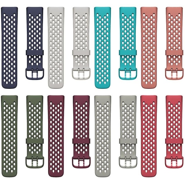 For Fitbit Charge 5 Silicone Hole Watch Band Rock Grey