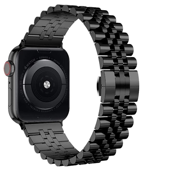 Metallrem för Apple Watch 49 mm 40 mm 41 mm 42 mm 44 mm 45 mm Lyxarmband i rostfritt stål Tillbehör för Iwatch 8 7 6 5 4 3 2 Se Black For 38mm 40mm 41mm