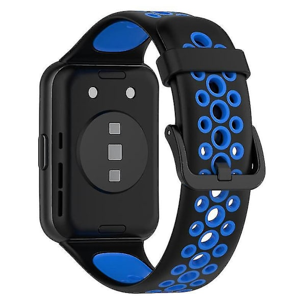 Dubbel klockarmband i silikon för Huawei Watch Fit 2/Watch Fit 2 Active Black Blue Style F