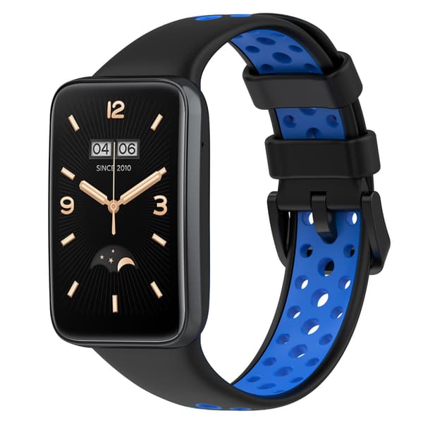Stropp for Xiaomi Band 7 Pro Tofarget silikonstropp (Svart Blå)