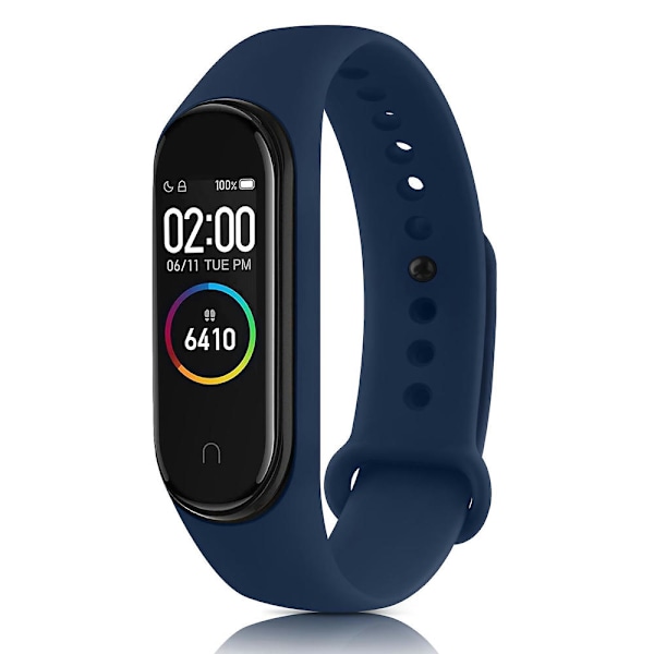 Egnet for silikonklokke for Xiaomi 6 Mi 5 Tpu klokkestropp M5 armbånd Xiaomi 4 3 Sport håndledd Mi 6 Smartwatch tilbehør klokke navy blue For Mi  4