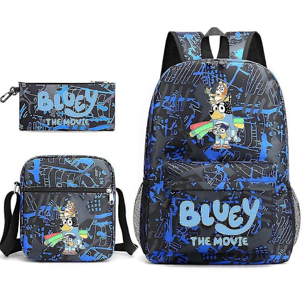 Bluey Tredelad skolväska ryggsäck Blue Flower  1