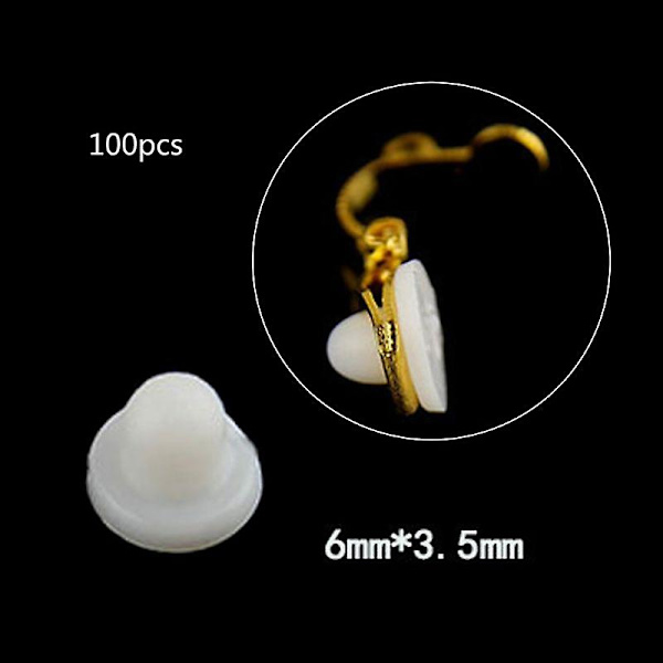 100 stk klare øreringe puder Silikone komfort øreringe puder til klips på øreringe I 6mm*3.5mm S