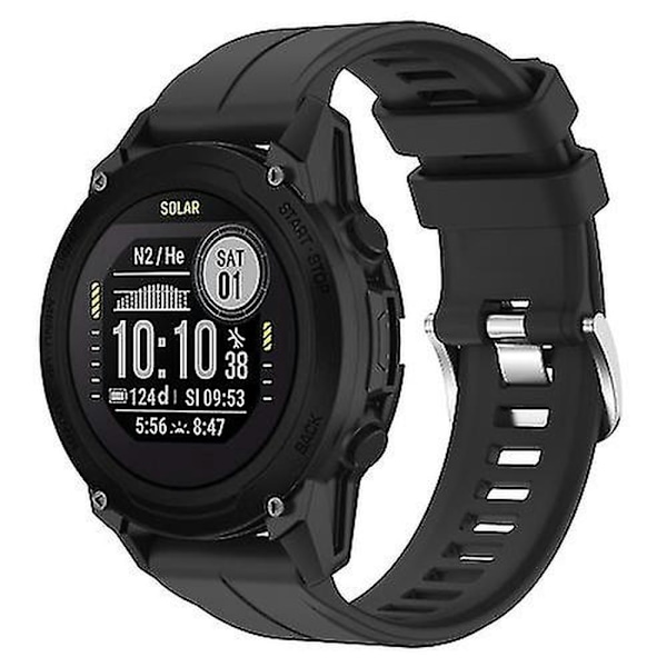 Til Garmin Descent G1 / Forerunner 745/945/935 / Approach S62 Solid Color Silicone Watch VDCC Black