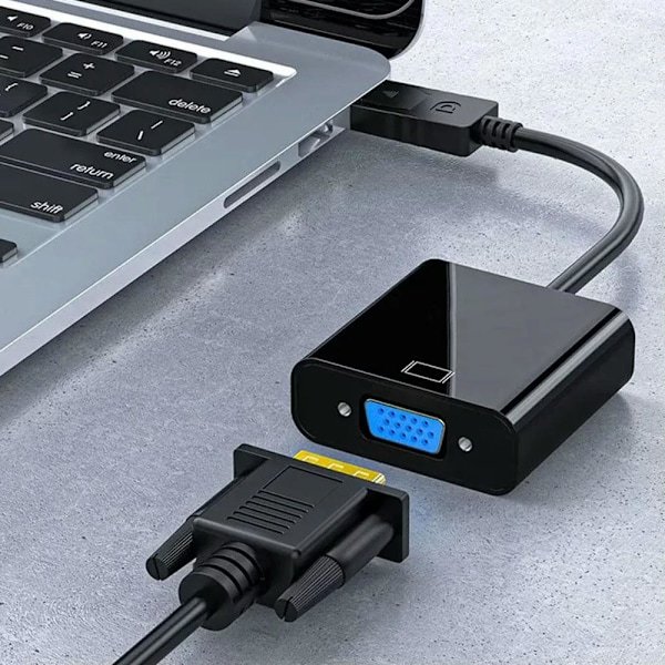 Displayport till VGA-gränssnittsmonitoradapter, DP till VGA-datorgrafikkonverterare