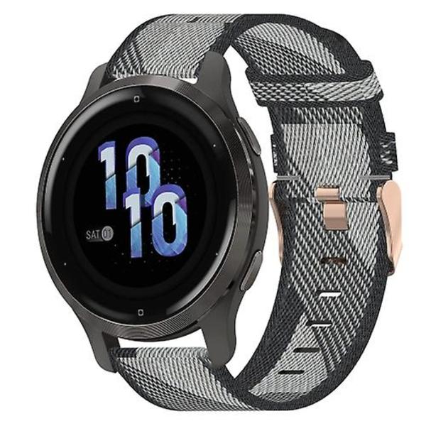 Til Garmin Venu 2s 18mm nylonvævet urrem Grey