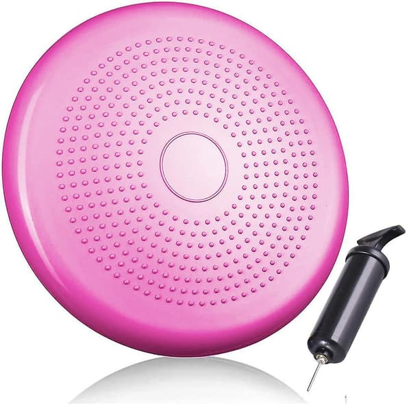 Bollstolskudde, pump 33 cm diameter, balansdyna, bollkudde Pink