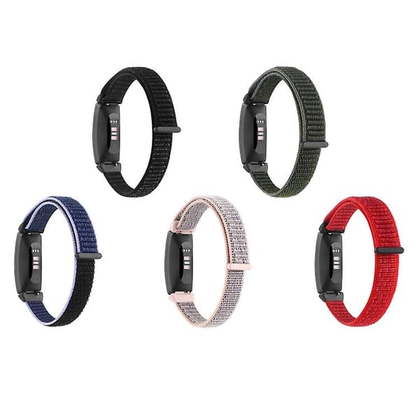 Til Fitbit Inspire 2 Nylon Loop Strap Watch Band Pink