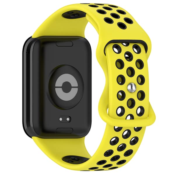 Stropp for Xiaomi Smart Band 8 Pro tofarget silikonstropp (gul svart)