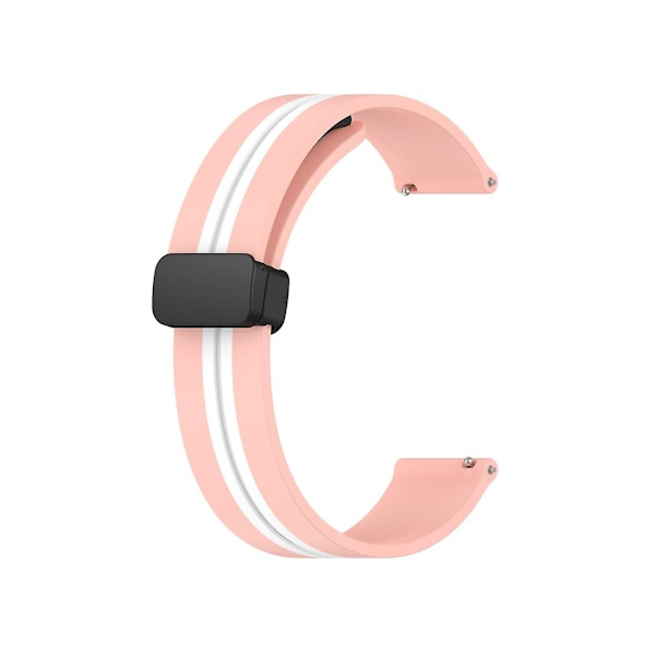 Rem för Garmin Venu Sq 20Mm Silikon Armbandsur Rem med Magnetiskt Fällbart Spänne Rosa-Vit