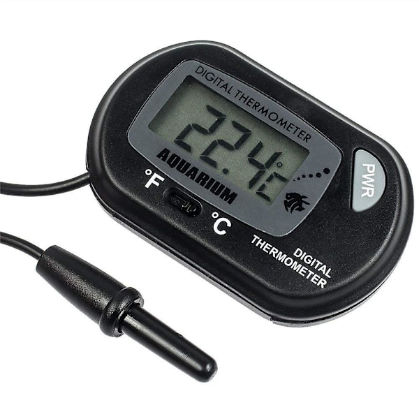 2 stk akvarietermometer LCD digital akvarietermometer med sugekopp fisketank vann terrarium temperatur for fisk og reptiler som øgle