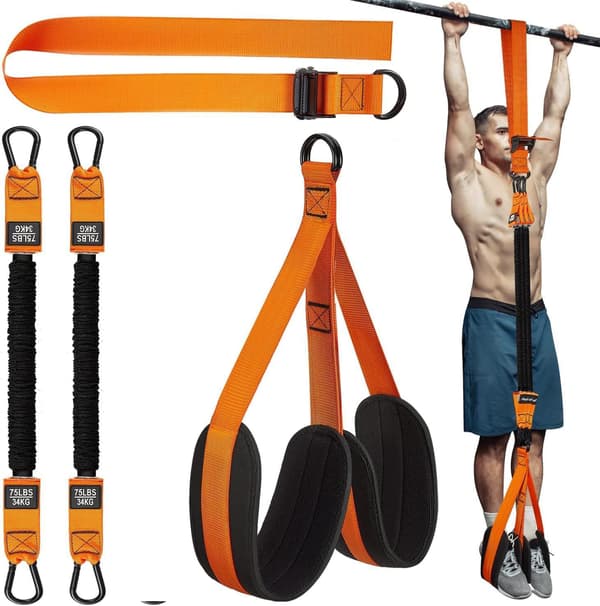 Dragbandsjusterbar, Styrketräningsstödbälte (150Lbs/orange)