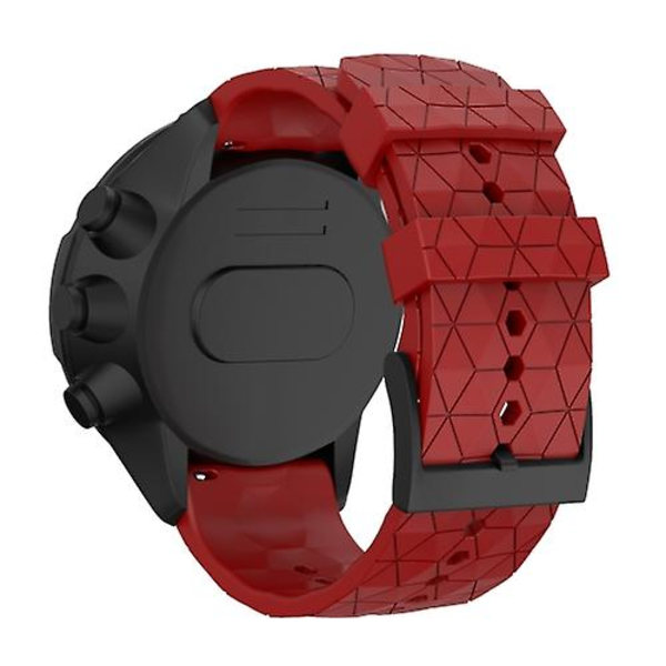 Til Suunto Spartan Sport & Suunto 9/9 Baro / D5 Universal Football Texture Silicone Watch Band Red