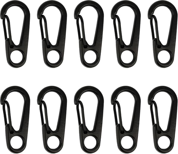 Mini Karabinkrokar (3,3 cm) - Aluminium Nyckelringskrokar (förpackning med 10)