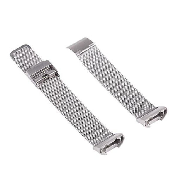 Til Fitbit Charge 4 Double Insurance Buckle Milanese Watch Band Silver