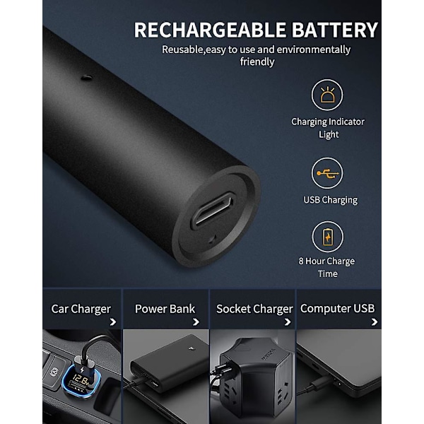 Næse- og ørehårstrimmer, USB-genopladelig næsehårstrimmer, professionel smertefri øre-næsehårstrimmer, kompatibel med mænd og kvinder (sort)