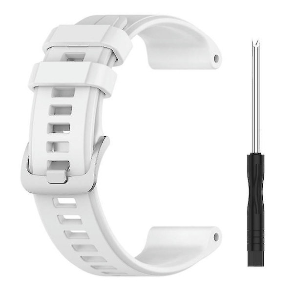 Garmin Descent G1 / Forerunner 745/945/935 / Approach S62 -yhteensopiva yksivärinen silikoniranneke VDCC 1 White