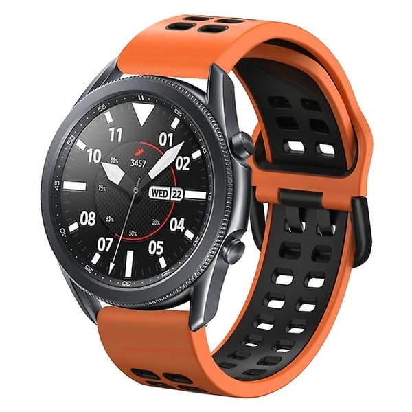 Til Garmin Forerunner 645 Music 20 mm blandet farve silikone urrem Black Red