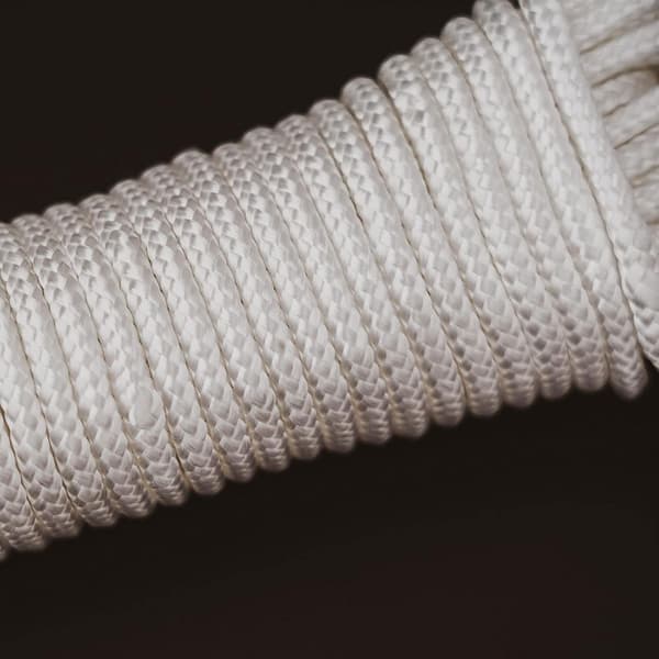 2 mm Rullgardin snor, 20 m hvit - nylon for bildeoppheng