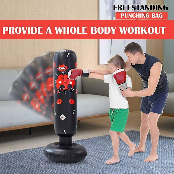 120 cm boksebold, oppustelig boksesæk til børn, Instant Rebound Fitness-boksning