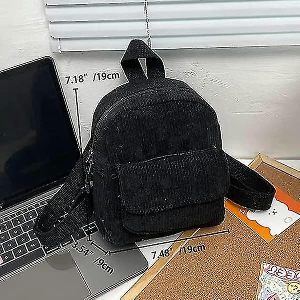 2 st Kvinnors Mini Ryggsäck Sladd Student Flickor Bokväskor Retro Resväskor (d-8d) black
