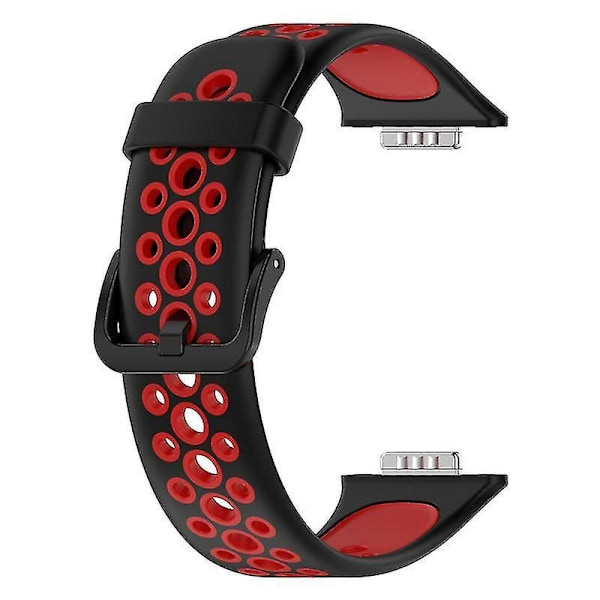 Dobbel silikonrem for Huawei Watch Fit 2/Watch Fit 2 Active Black Red Style C