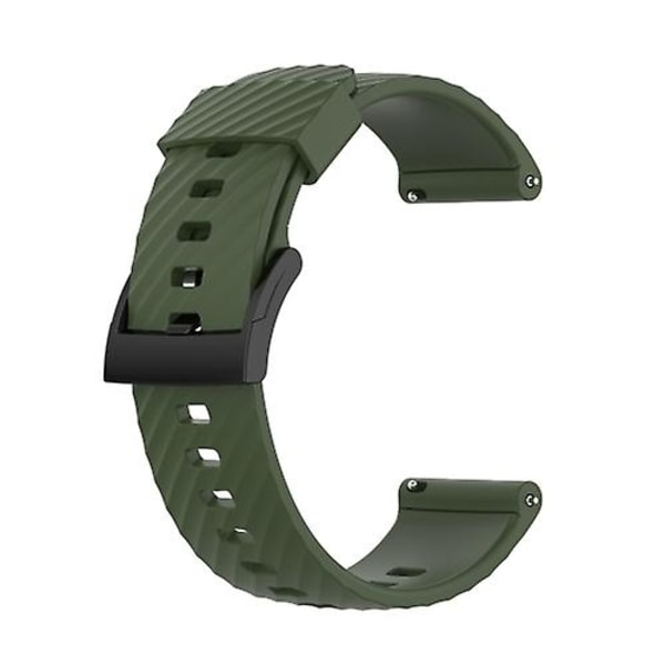 For Suunto 7 24 mm ensfarget silikonklokkerem Army Green