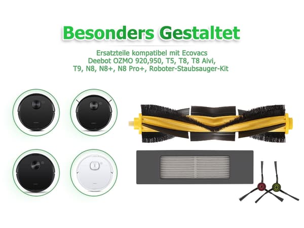 Ecovacs Deebot Ozmo 920 950 T5 T8 Aivi Max Tarvikkeet 10 kpl Monivärinen