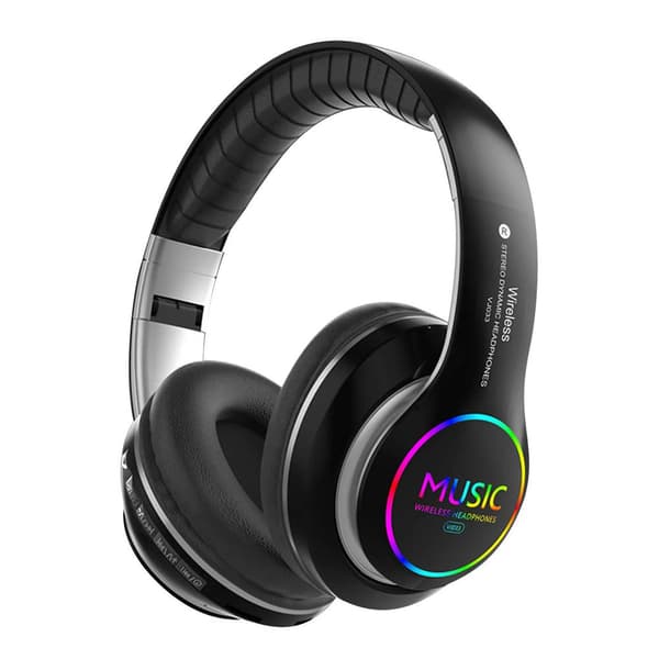 Trådlösa Bluetooth-hörlurar hopfällbara over-ear-hörlurar med subwoofer Bluetooth 5.0 - Inbyggd mikrofon röd