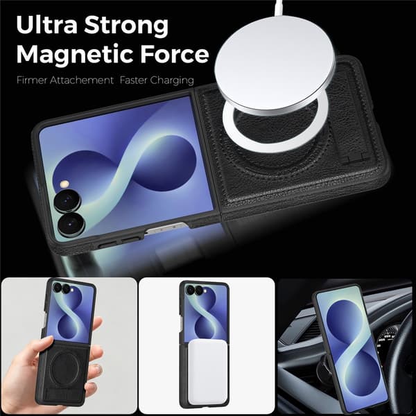 Magnetisk deksel til Samsung Galaxy Z Flip8 med sammenleggbart stativ Green