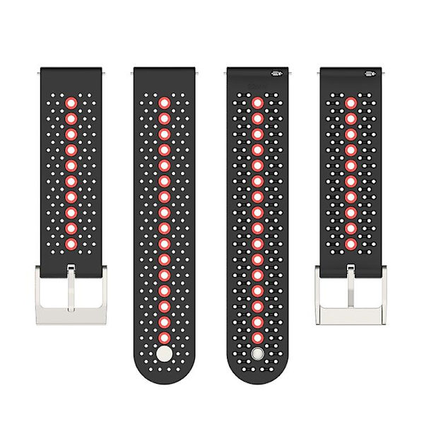 Til Suunto 9 Peak Universal Colorful Hole Silicone Watch Band Black Orange