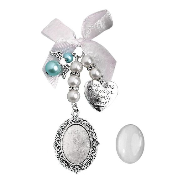 Bryllupsbuket Charm Blonde Oval Brudebuket Engel Charm Memorial Foto Charm