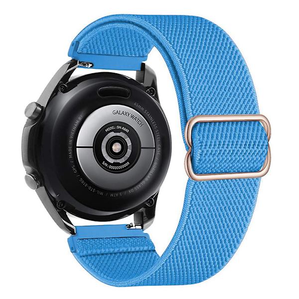 20 mm 22 mm bånd til Samsung Galaxy Watch 4/classic/3/5/pro/active 2 Gear S3 Elastic Nylon Loop Huawei Watch Gt 2 2e 3 Pro Strap blue 22mm