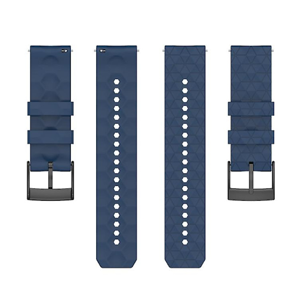 Til Suunto 9 24 mm fodboldmønster silikone ensfarvet urrem Navy Blue