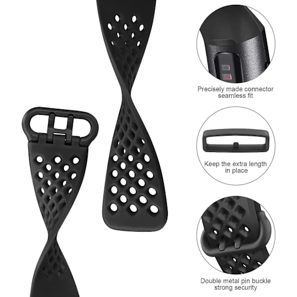 4 Pack Sport ranneke yhteensopivia Fitbit Chargen kanssa 4 nauhaa ja Fitbit Charge 3 nauhaa silikonikorvausranneke Large
