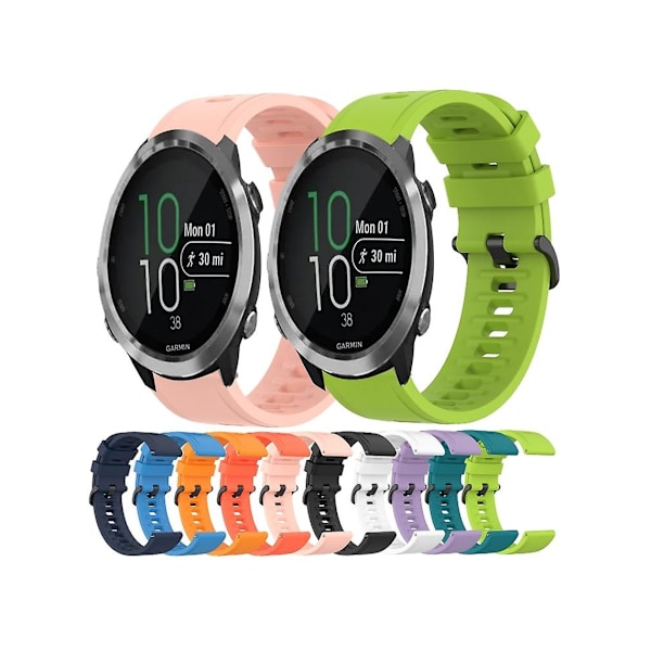 Rem til Garmin Forerunner 645 Music 20Mm Ensfarvet Blød Silikone Rem Rosa