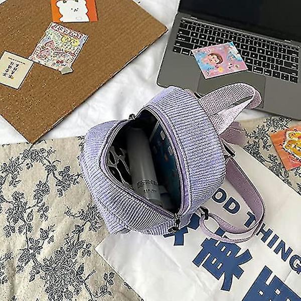 Kvinnors Mini Ryggsäck Sladd Student Flickor Bokväskor Retro Resväskor (d-8d) purple