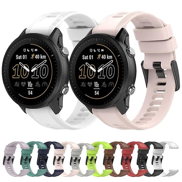 Til Garmin Approach S62 22mm ensfarvet silikoneurrem White