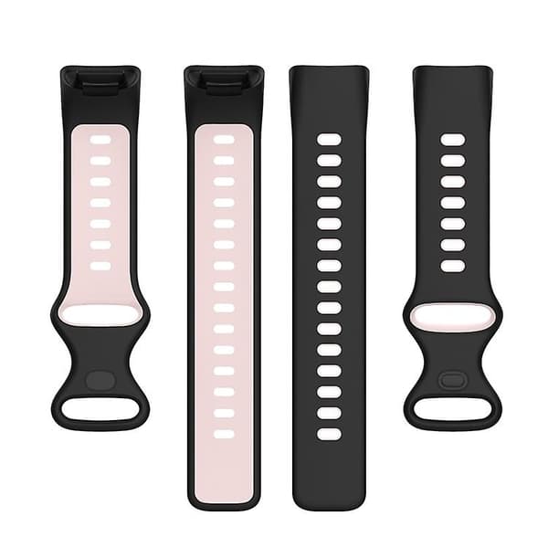 For Fitbit Charge 5 tofarget silikonklokkerem Black Pink