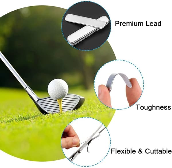 Golf Blytape (8 stk) - Vektede Limstrimler for Klubber