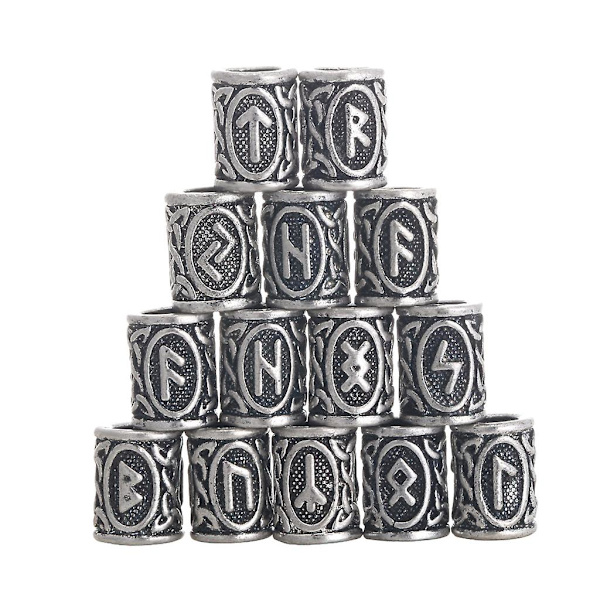 24 st Viking Rune Beards West Coast Paracord Hårskägg För gör-det-själv smycken Makin