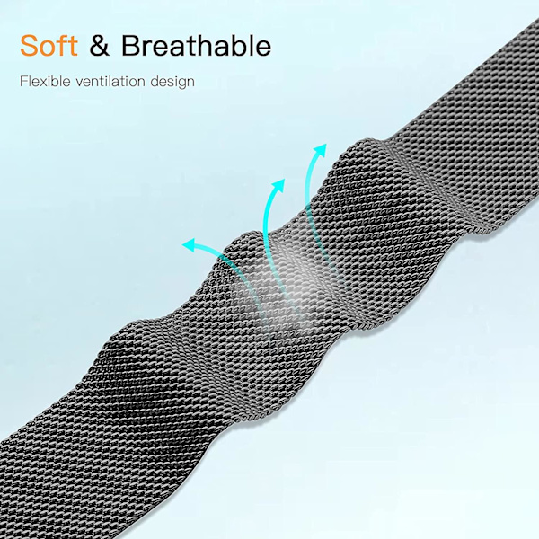 Magnetiske bånd som er kompatible med Fitbit Versa 3 og Sense Smartwatch - Multi Color Black Large