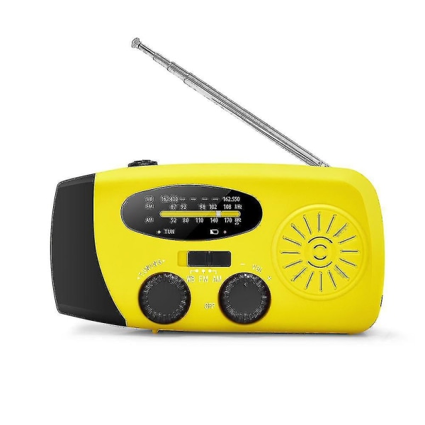 Emergency Solar Radio Handvev Väderradio Med Led Ficklampa Telefon Power Bank Laddare